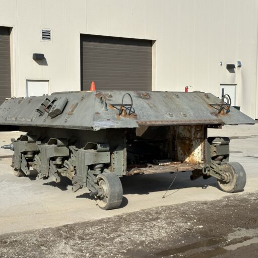 Hull of the M36 Jackson ready for sandblasting.