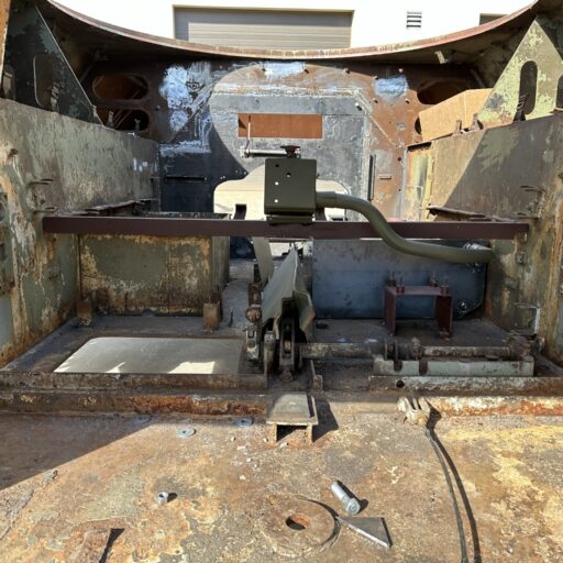 The completely stripped inner hull of the M36 Jackson ready for sandblasting February 2023.