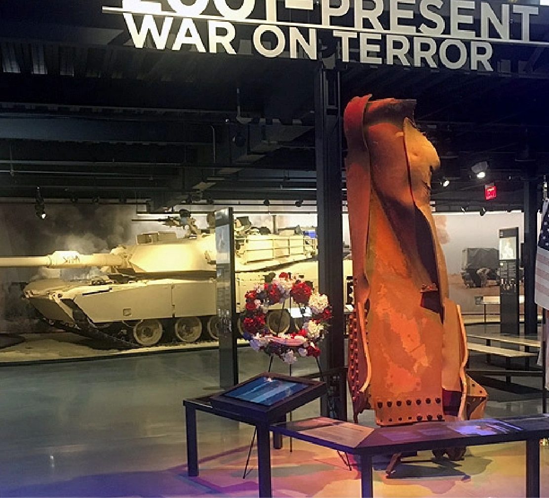 9/11 War on Terror exhibit with steel beam