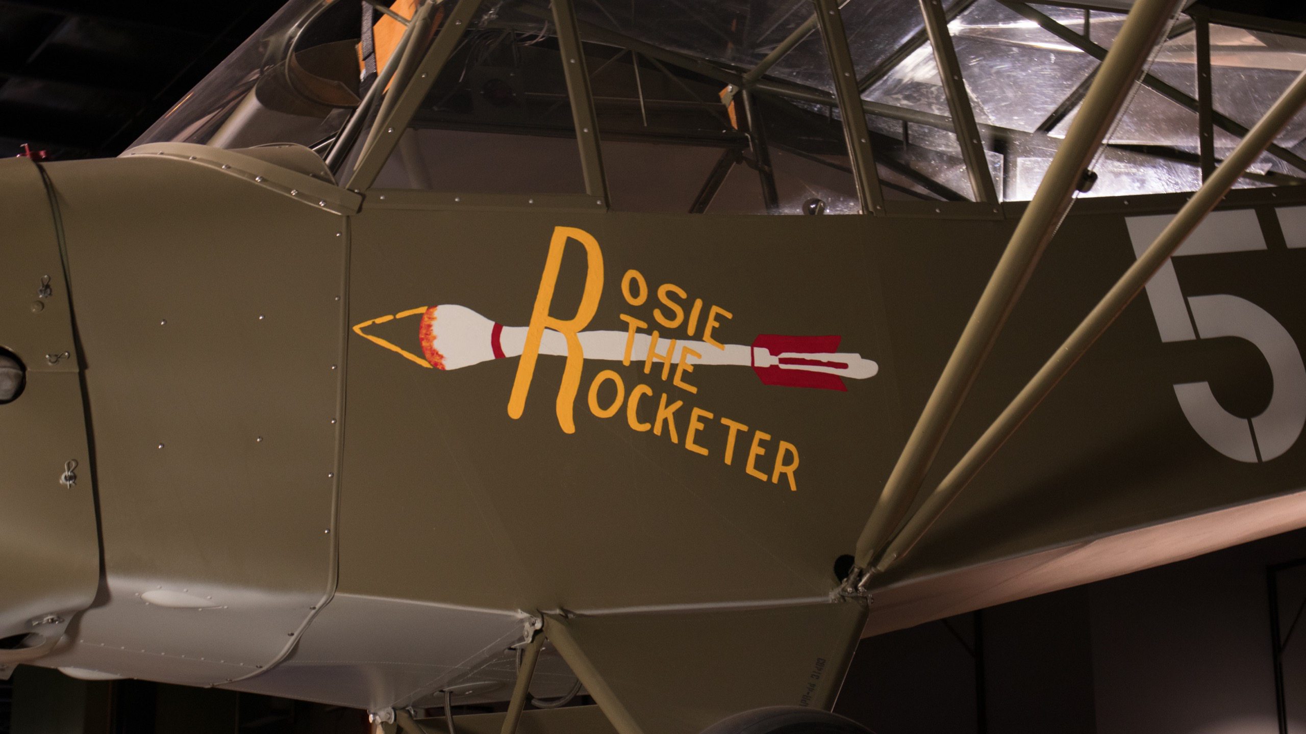 1943 Piper L-4H Grasshopper "Rosie the Rocketer", art