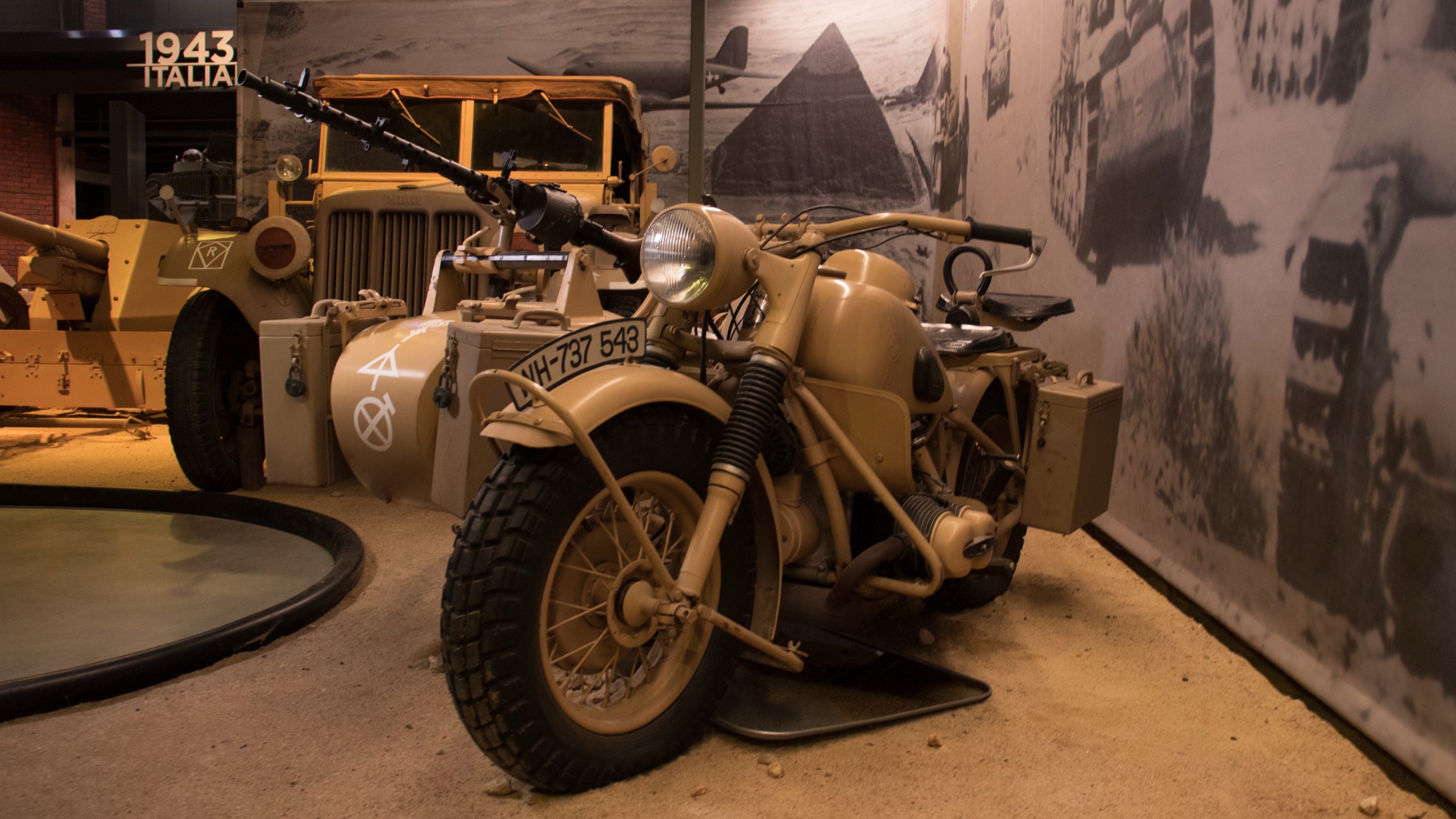 1942 R75 Motorcycle with Sidecar, left